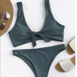 Dark Green Bikini Swimsuit. Sz L